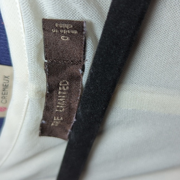 The Limited Off-White and Navy Blue Sleeveless Dress Women's Size 0 - Picture 3 of 5